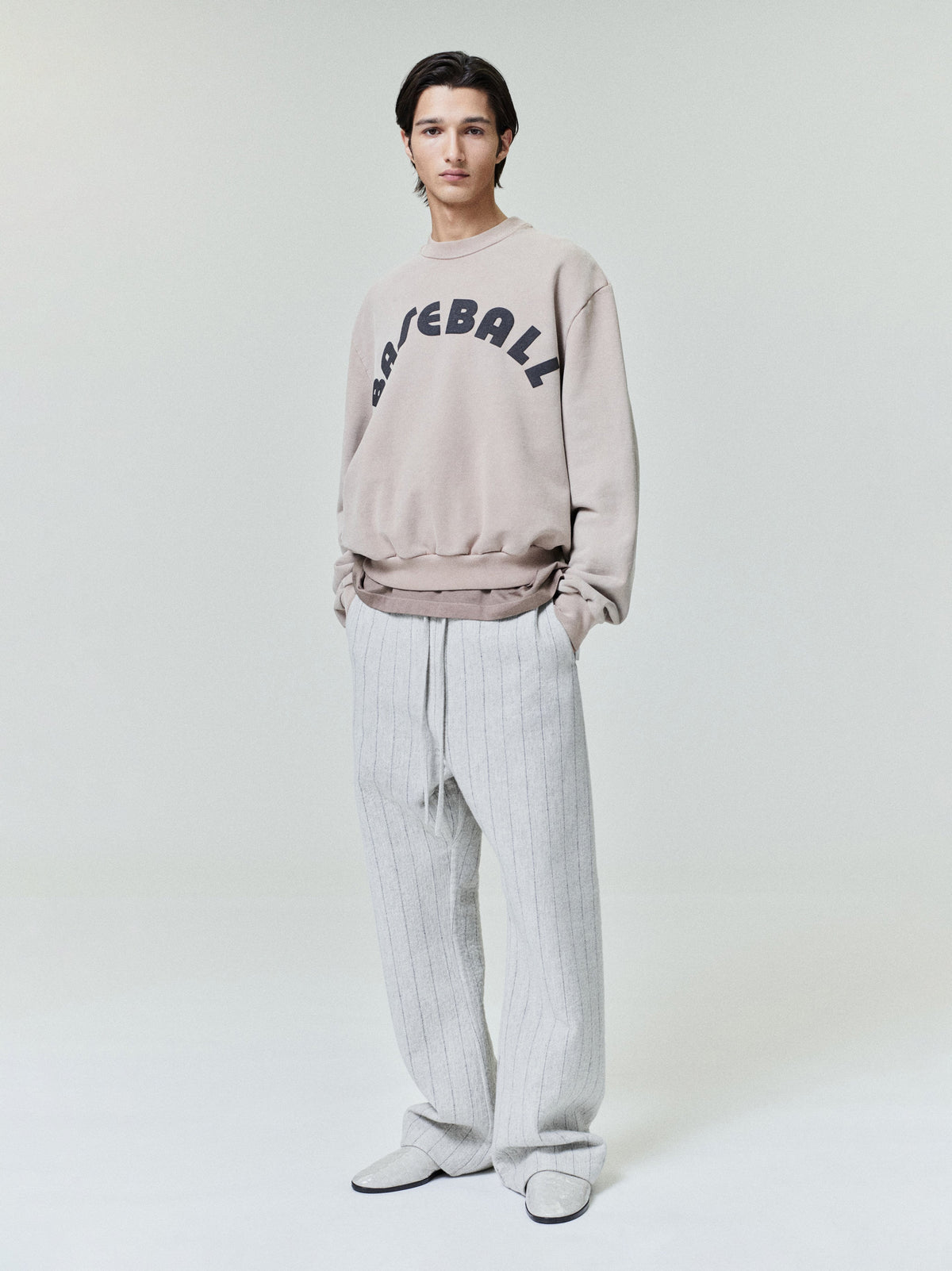 Double Face Wool Baseball Flared Pants