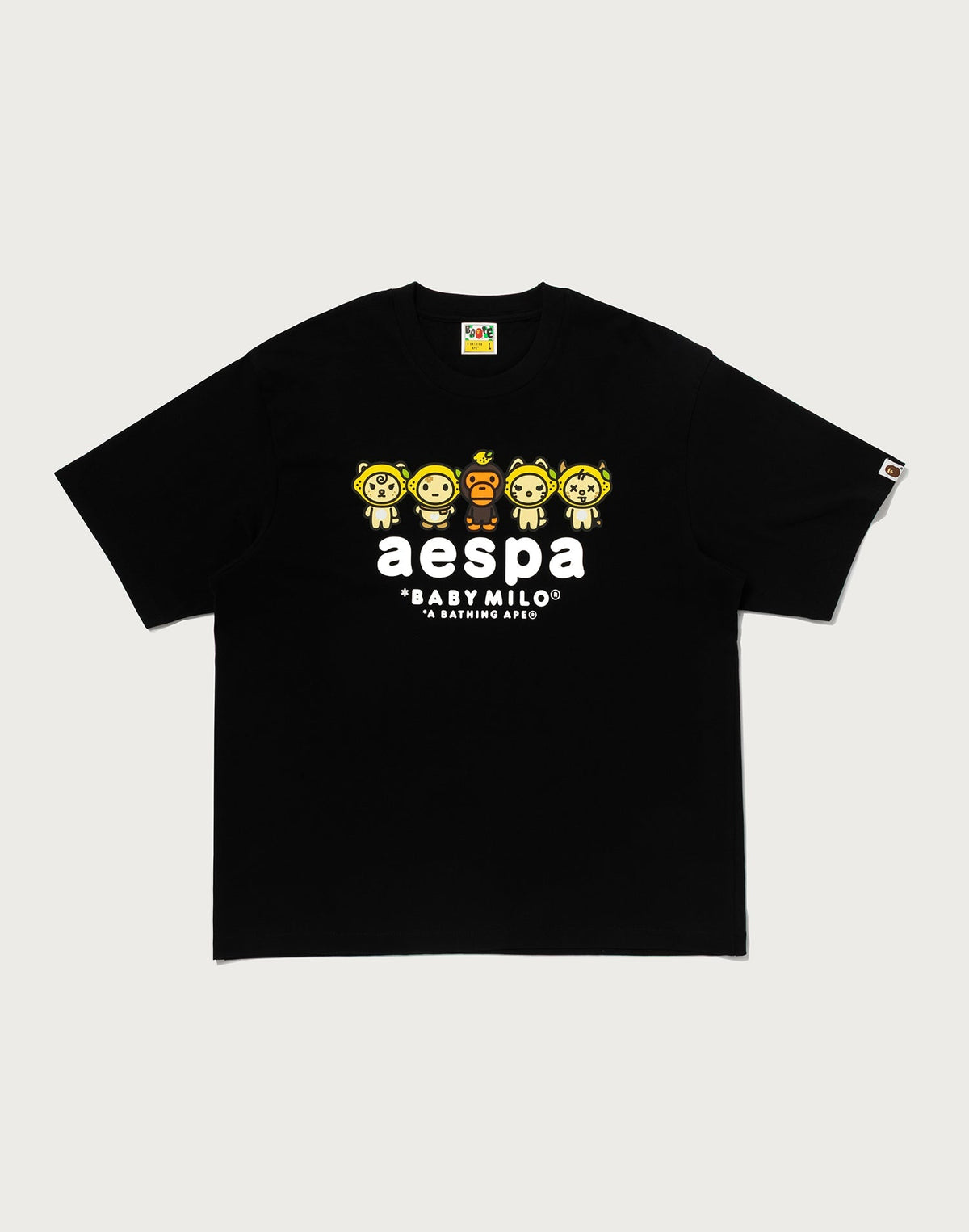 BAPE X AESPA BABY MILO LEMONADE RELAXED FIT TEE MENS