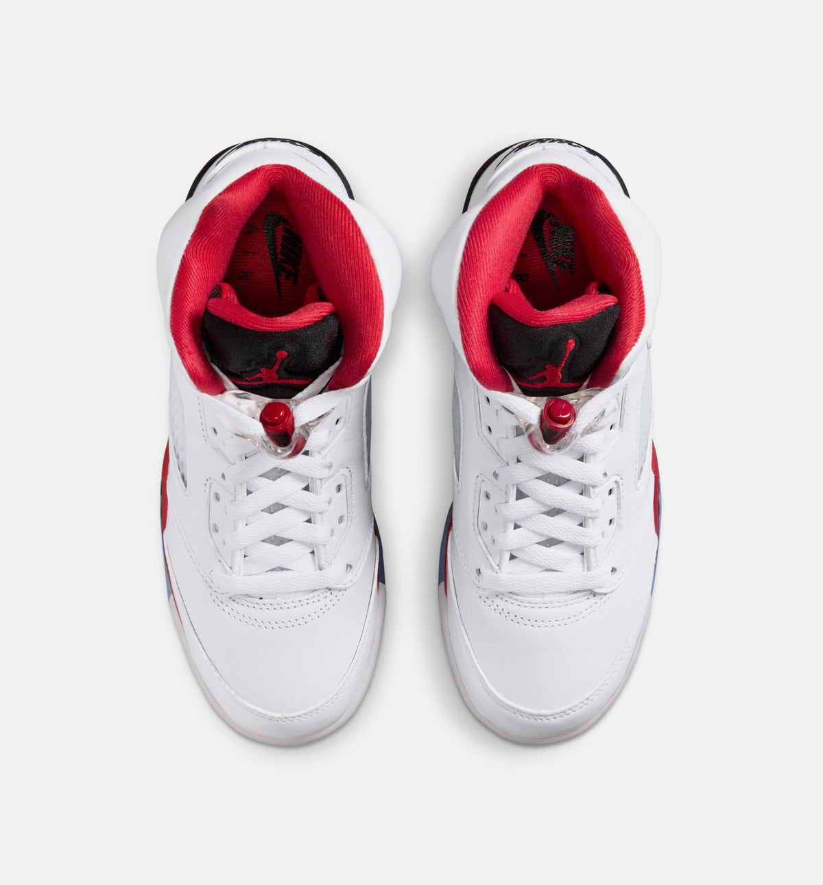 Air Jordan 5 Retro Fire Red Grade School Sneakers - White / Fire Red / Black