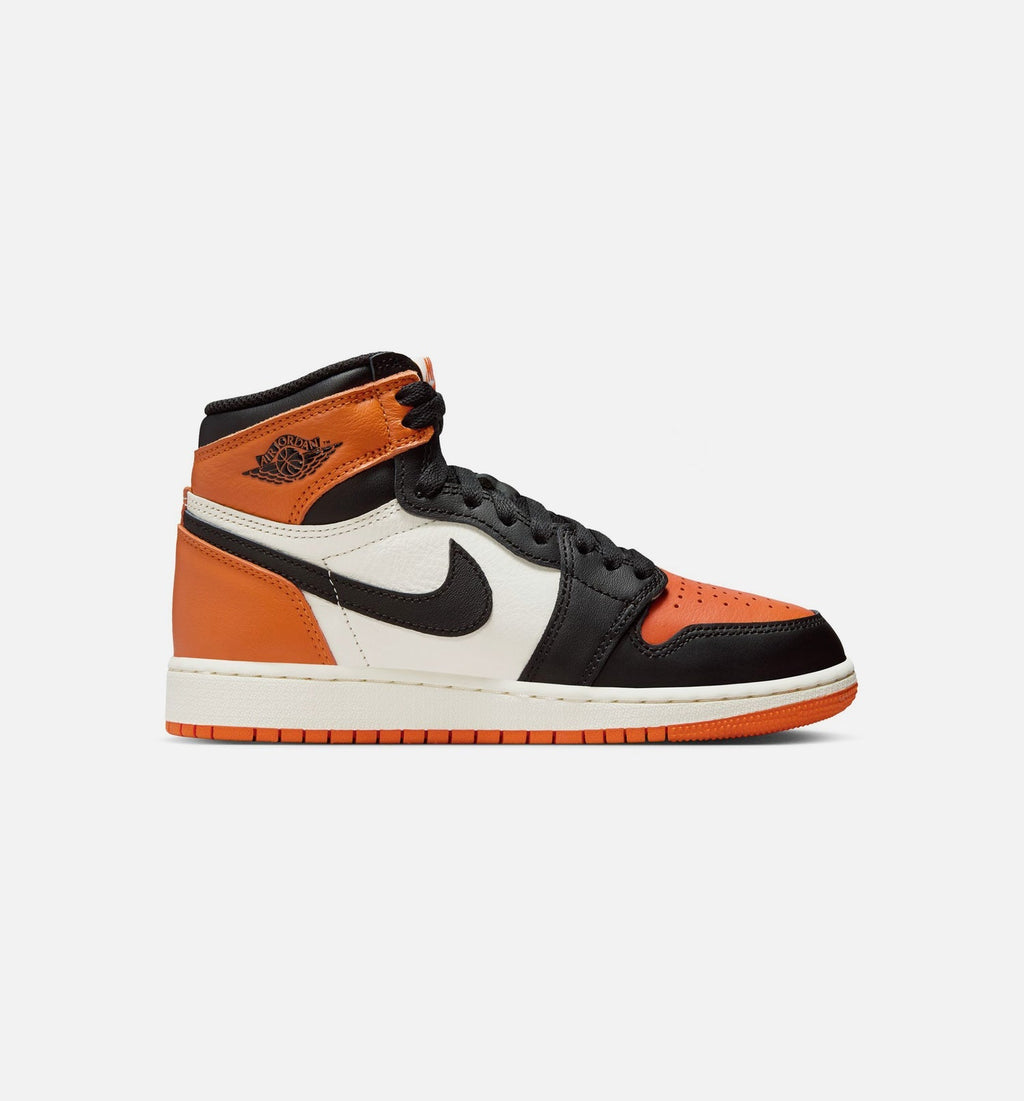 Air Jordan 1 Retro High OG Shattered Backboard Grade School – Black/Black/Sail/Starfish