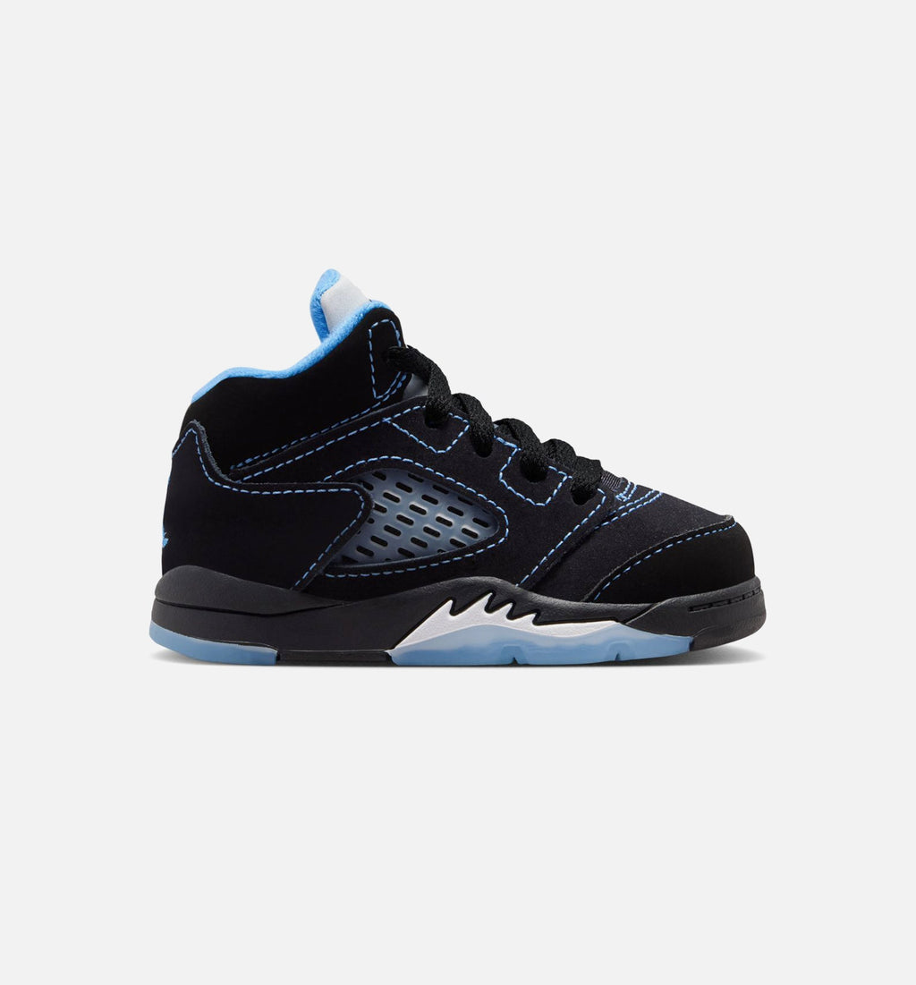Air Jordan 5 Retro Black Carolina Infant/Toddler Lifestyle Shoes - Black/University Blue/White