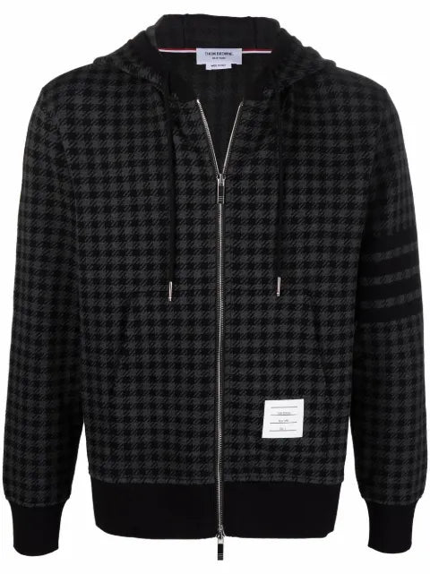 Thom Browne Gunclub check jacquard zip-up hoodie