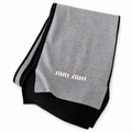 Miu Miu Style Two-Tone Rib-Knit Scarf