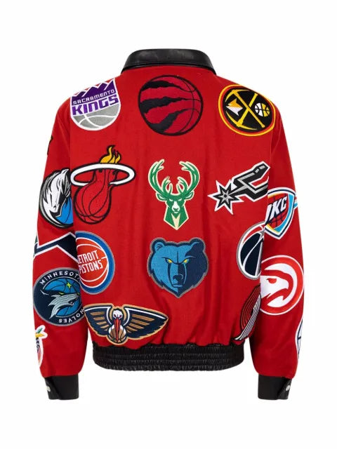 Jeff Hamilton NBA Collage wool bomber jacket