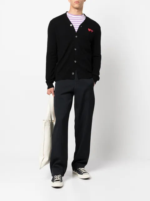 Comme Des Garçons Play Double Heart cardigan