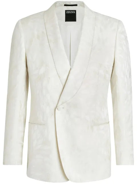 Zegna jacquard silk-wool evening jacket
