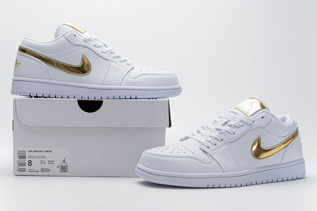Air Jordan 1 Low White Metallic Gold Reps Sneaker CZ4776-100