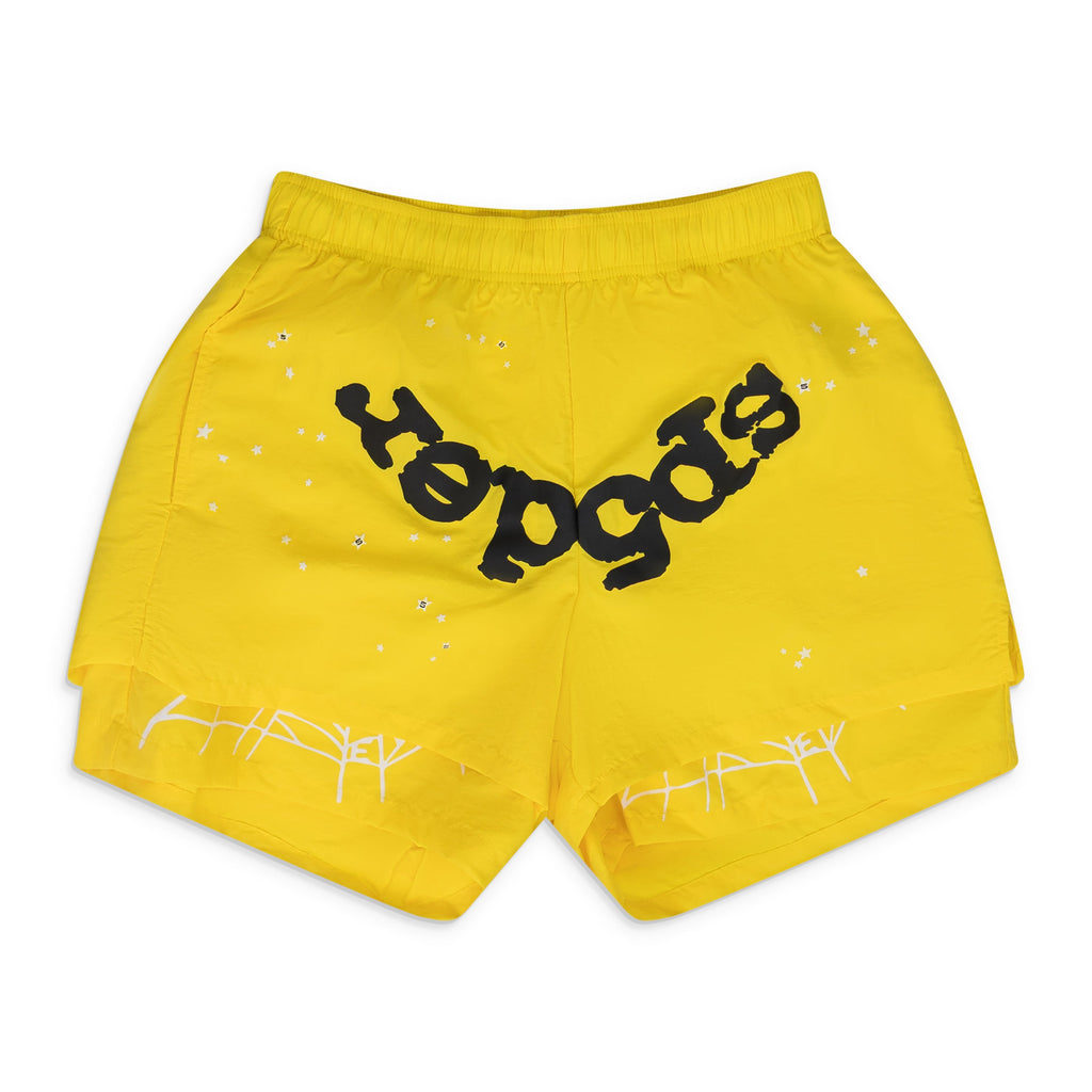 Yellow OG Web Double Layer Shorts