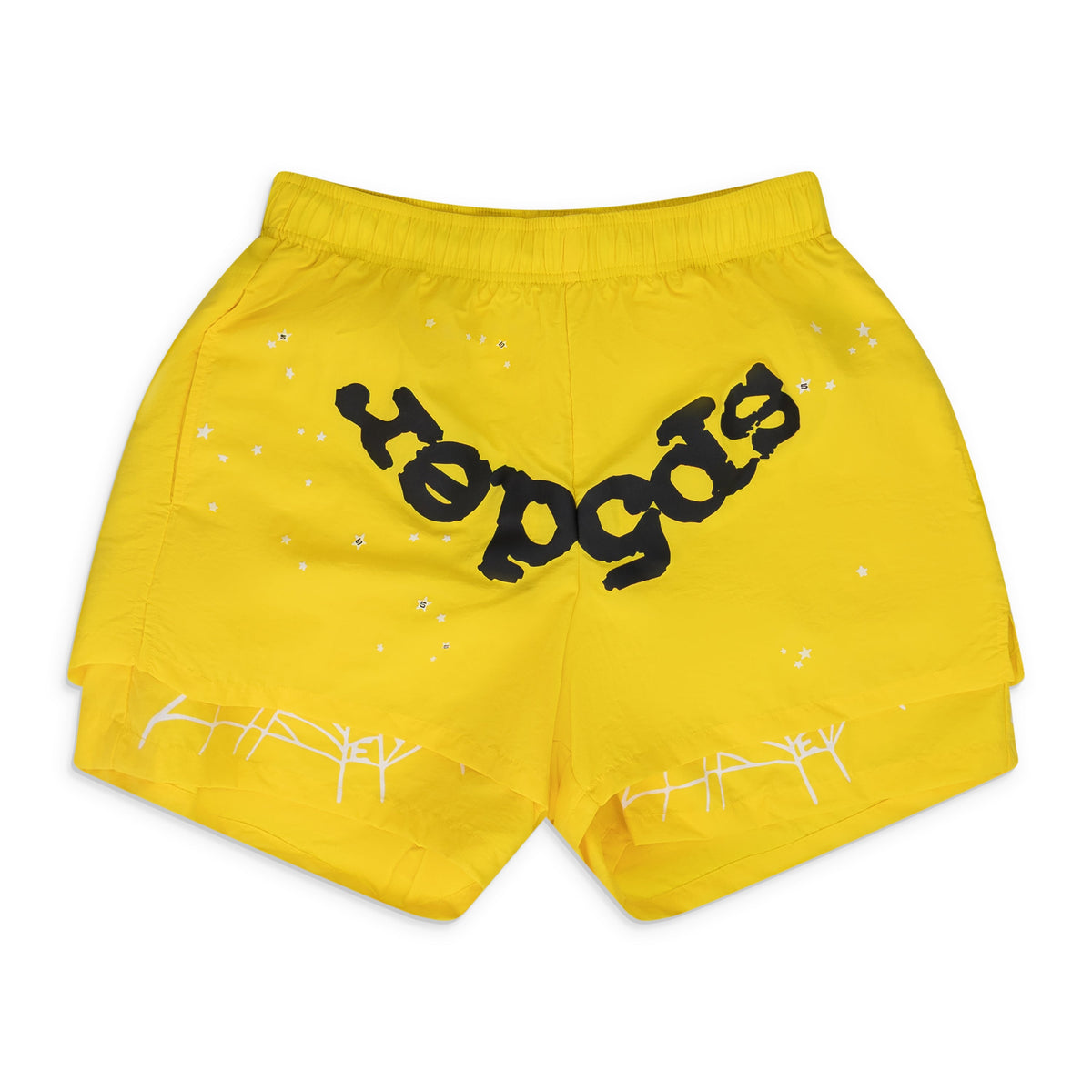 Yellow OG Web Double Layer Shorts