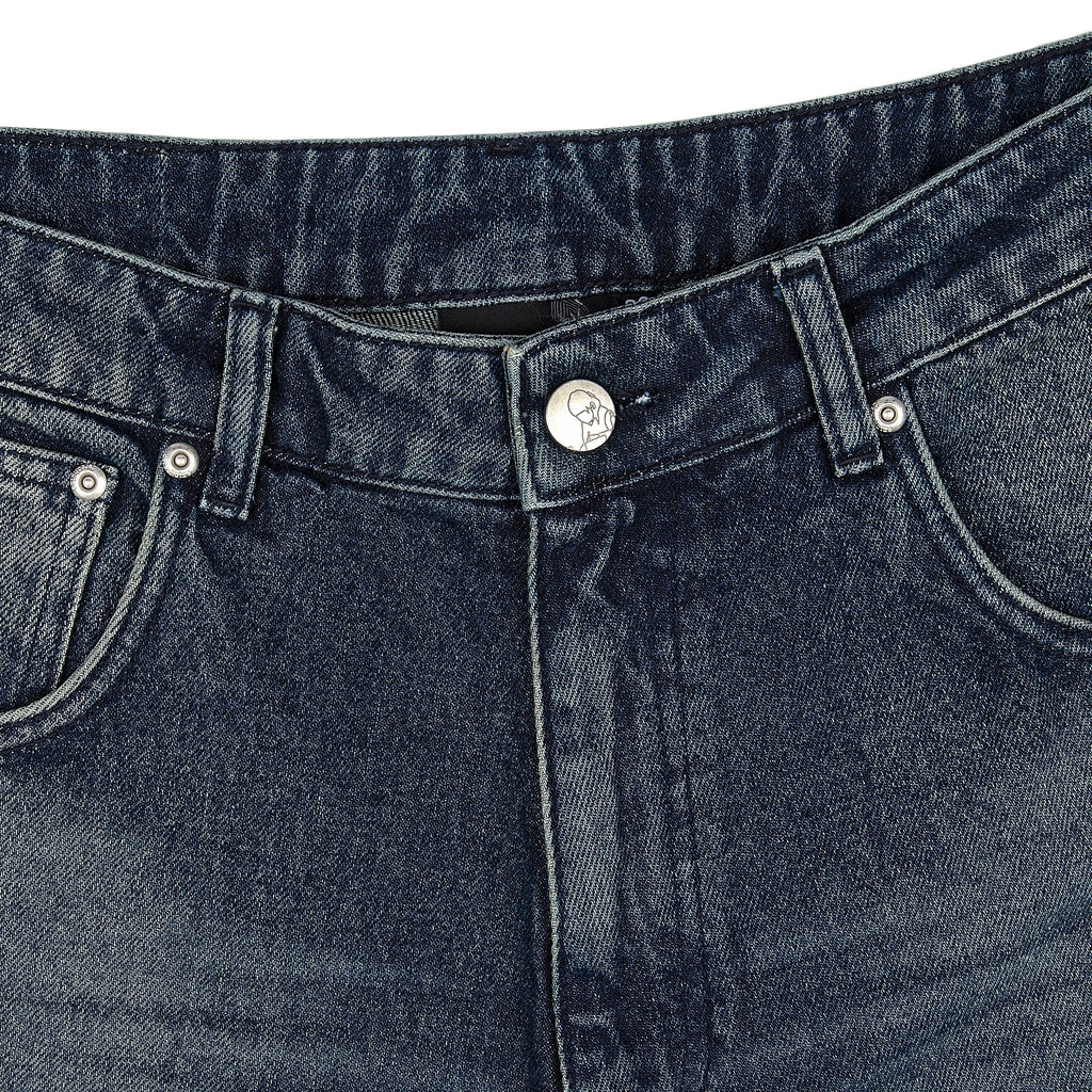 "koi fish v2" Jorts washed indigo