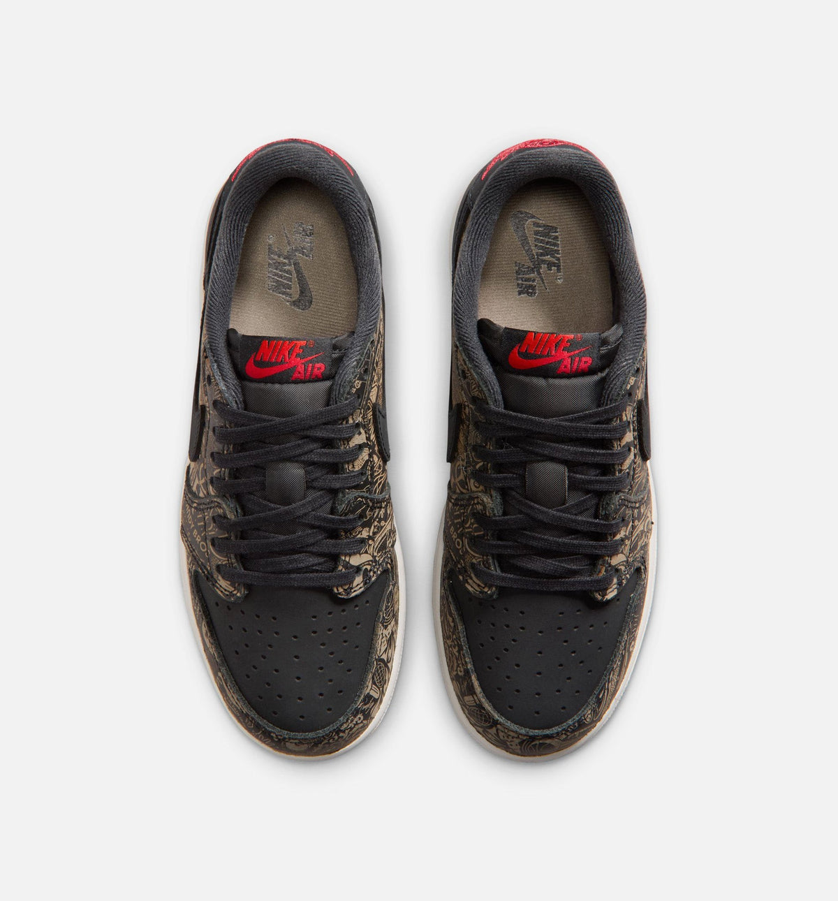 Air Jordan 1 Retro Low OG Laser Black And Varsity Red Grade School Shoes - Black Varsity Red White