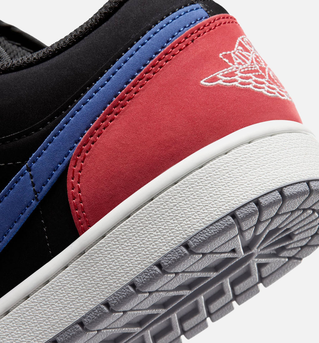 Air Jordan 1 Low Men's Lifestyle Sneakers - Black/White/True Blue/Red
