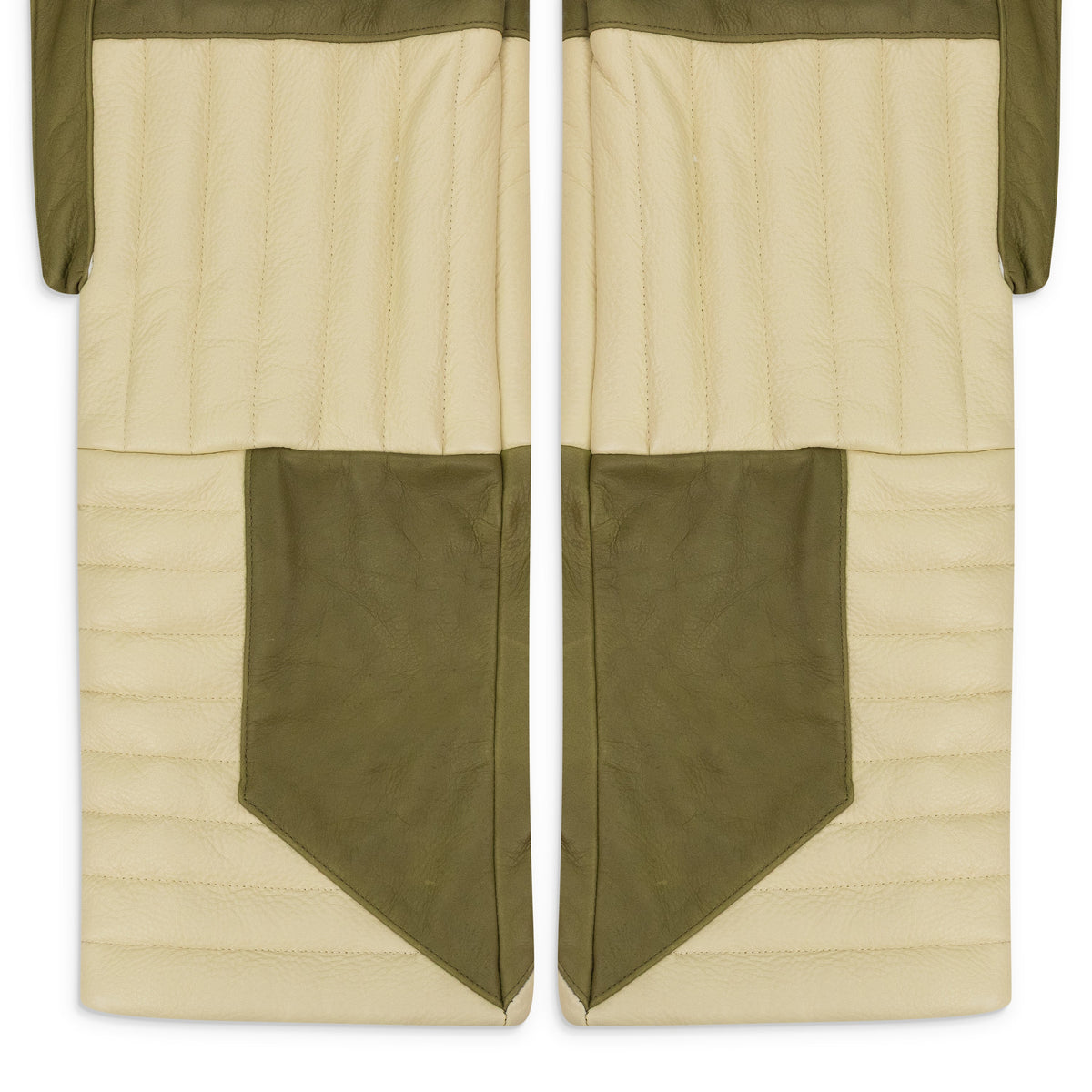 TAN RAISED WINDOW (LEATHER) PANTS