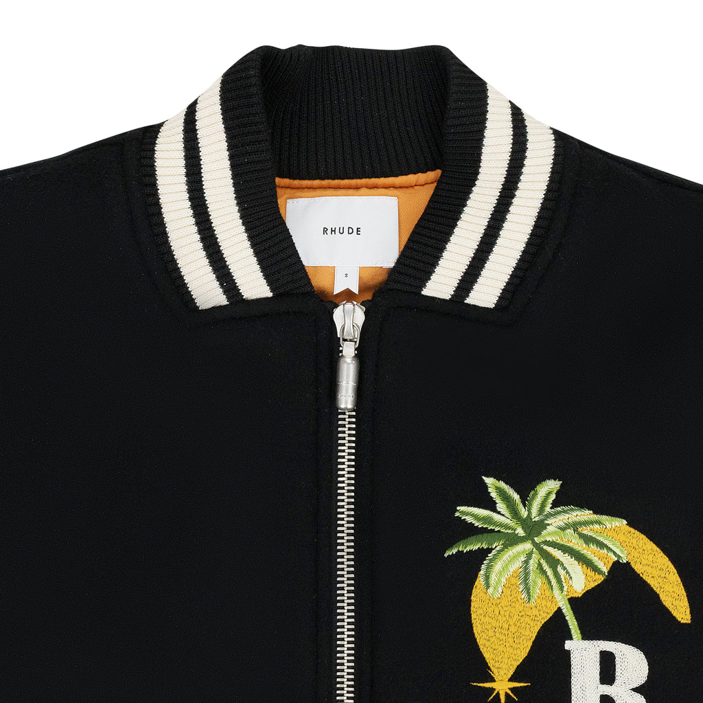BLACK/CREAM GP VARSITY JACKET
