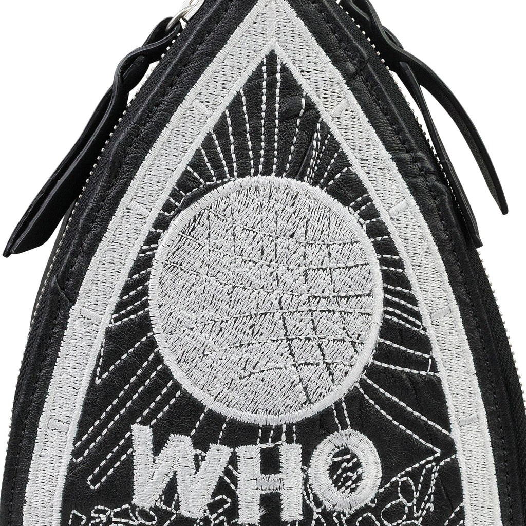BLACK EMBROIDERED CROSSBODY BAG