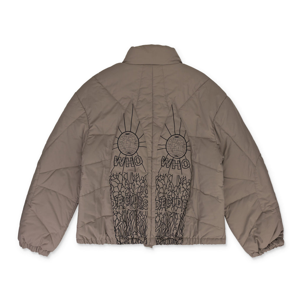 GRAY EMBROIDERED BOMBER