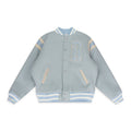 Mint Wool Lightning Varsity Jacket