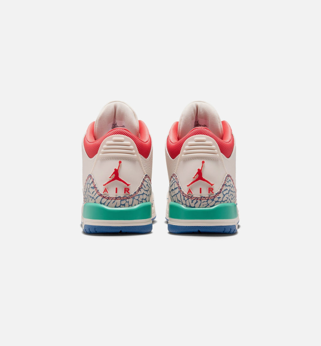 Air Jordan 3 Retro 'Play Your Way' Grade School - Chalk/Track Red/True Blue/Kinetic Green