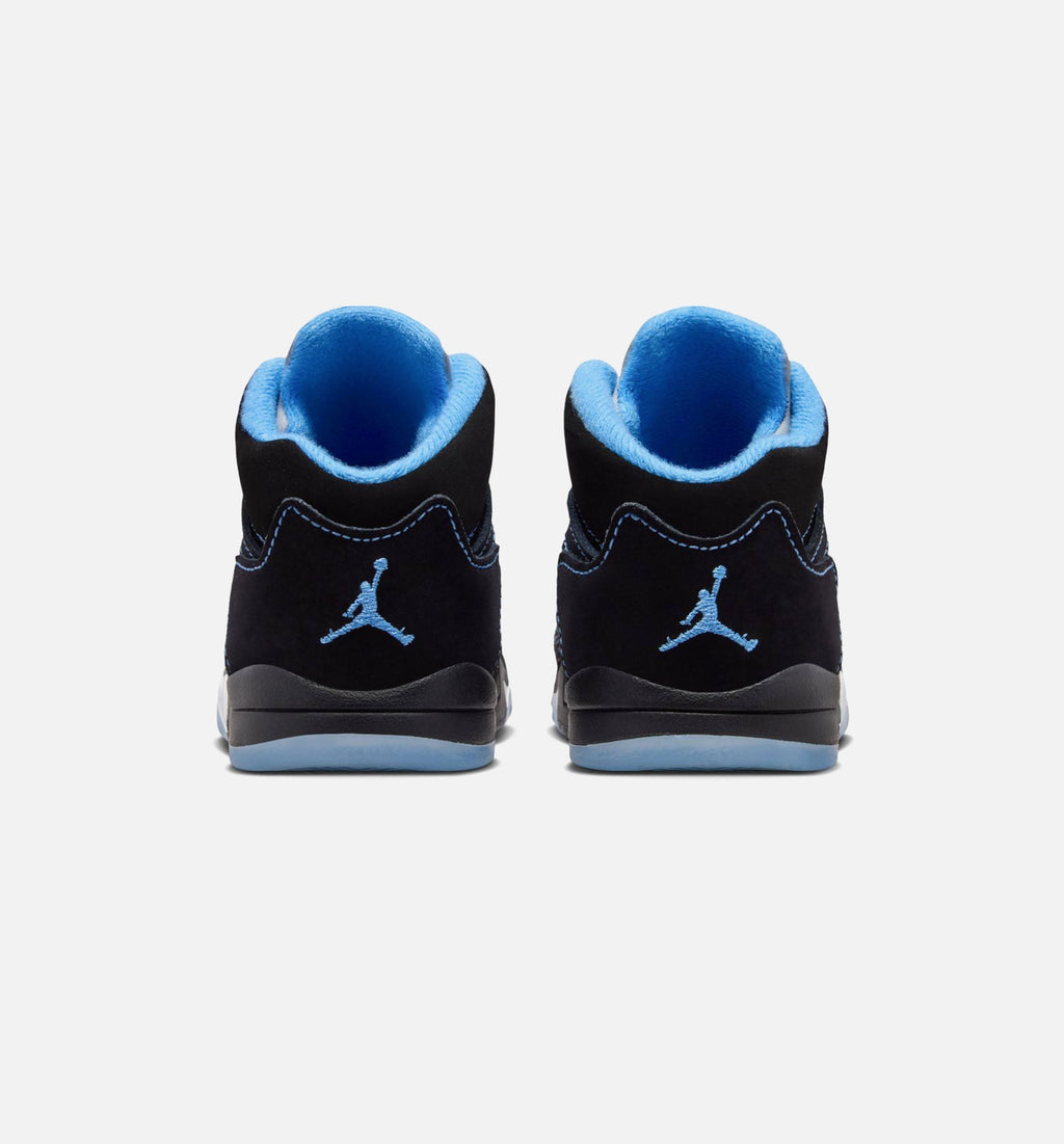 Air Jordan 5 Retro Black Carolina Infant/Toddler Lifestyle Shoes - Black/University Blue/White