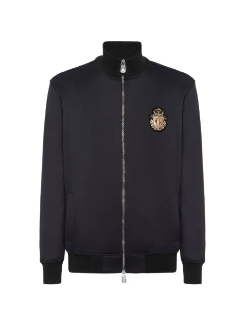 Billionaire LS Crest logo-patch zip-up sweatshirt