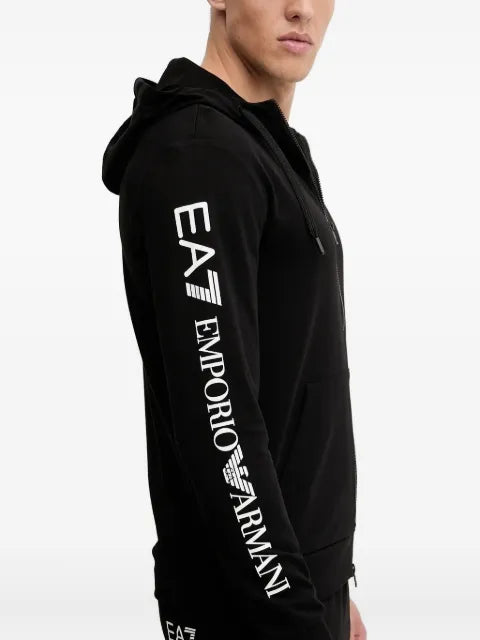 Ea7 Emporio Armani logo-detail zip-up hoodie