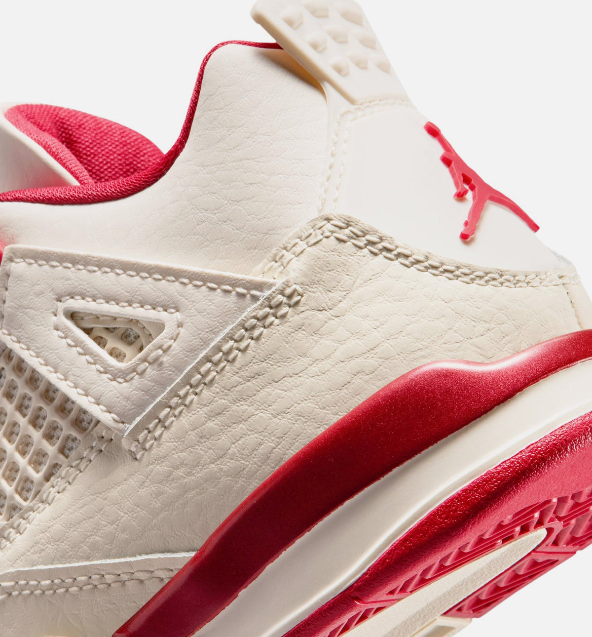 Air Jordan 4 Retro Valentine's Day Preschool Shoes - Pale Ivory/Sierra Red/Tough Red