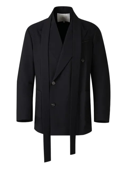 Setchu double-breasted tie-detail blazer