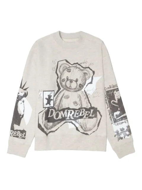DOMREBEL High Low bear-print sweatshirt