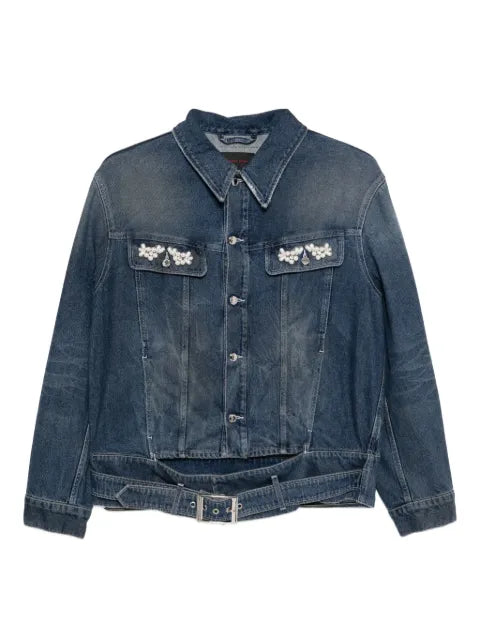Simone Rocha crystal-embellished denim jacket