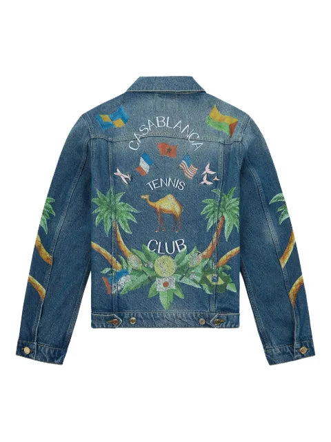 Casablanca palm tree-print denim jacket