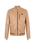 Philipp Plein croco print biker jacket