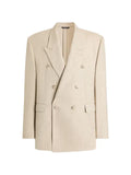 Dolce & Gabbana double-breasted tweed-effect silk and hemp jacket