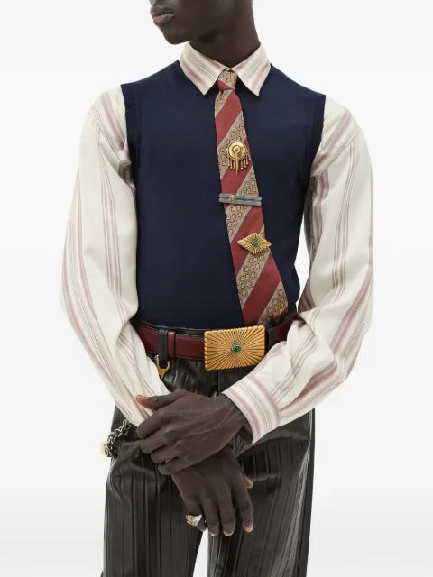 Versace embroidered wool knit vest