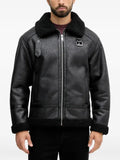 Lindbergh shearling buckle faux-leather jacket