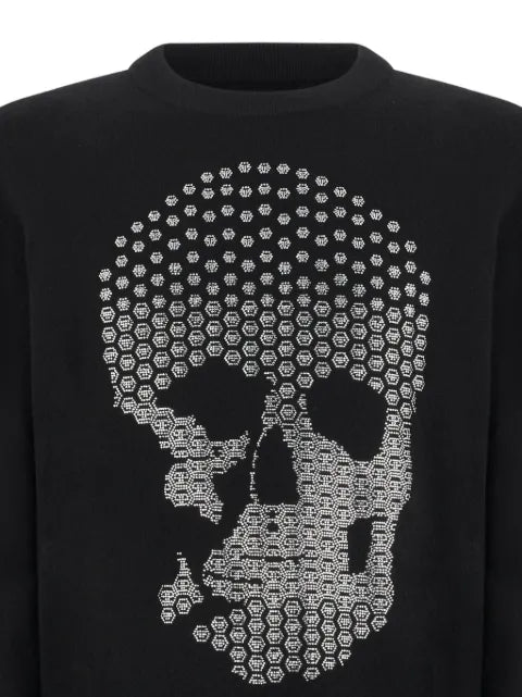 Philipp Plein cashmere roundneck pullover Skull strass