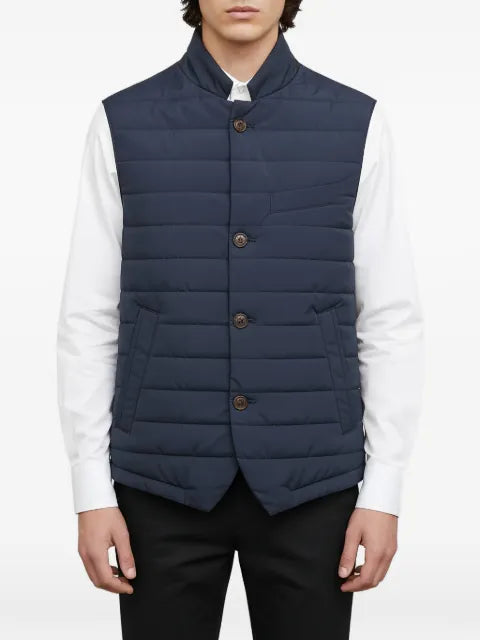 Eleventy quilted button-front vest