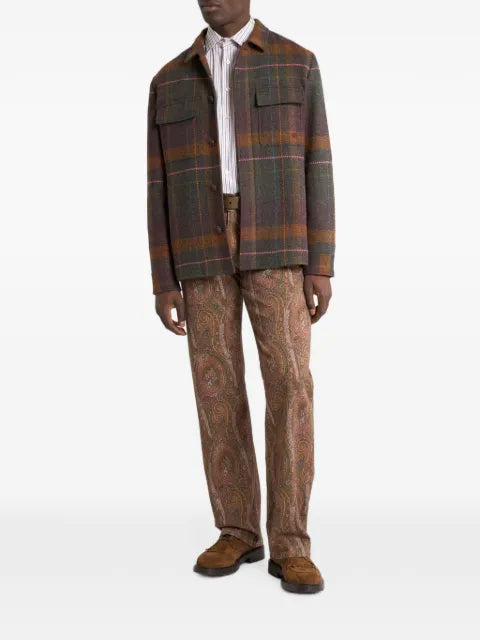 ETRO Madras wool and cashmere shirt jacket