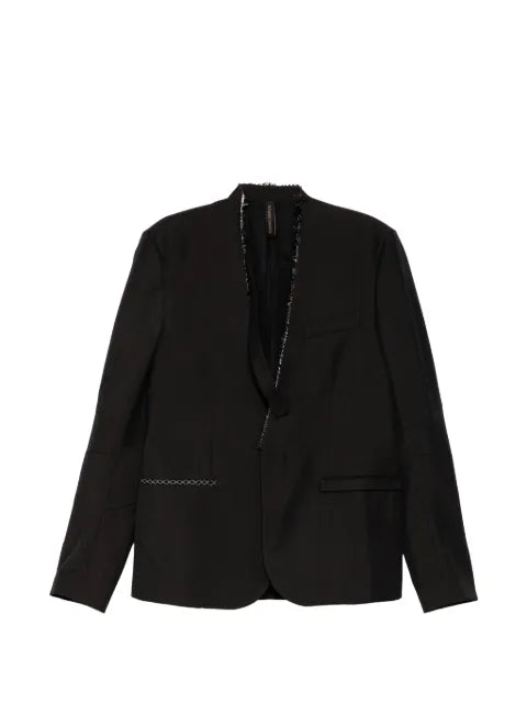 Giovanni Cavagna raw-edge collarless blazer