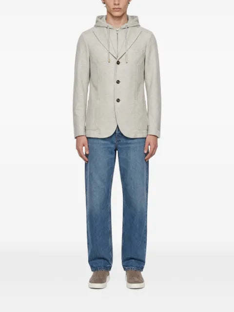 Eleventy layered-effect hooded blazer