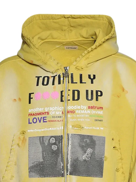 astrum Tfu zip graphic-print hoodie
