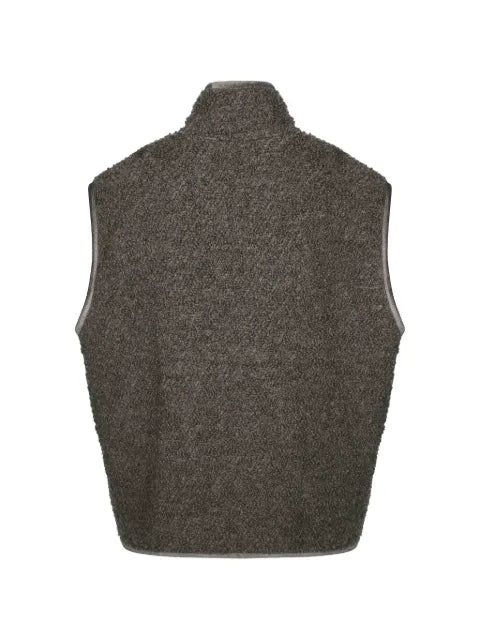 AMARÁNTO bouclé-texture zip-up gilet