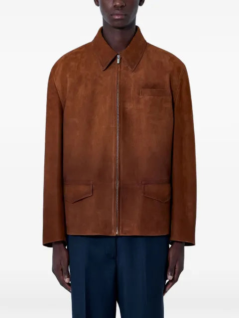 Miu Miu suede zip-fastening jacket