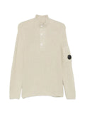 C.P. Company full rib cotton Lens half button sweater