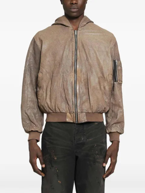 ALEXANDER DIGENOVA hooded leather bomber jacket