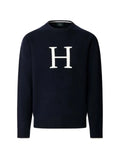 Hackett London logo-knit merino wool sweater
