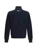 Dolce & Gabbana logo-plaque zip-up high-neck sweater