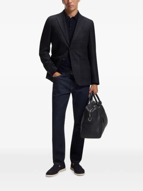 BOSS slim-fit blazer in checked virgin wool