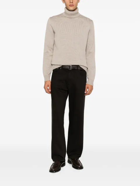 Zanone ribbed-knit roll-neck sweater