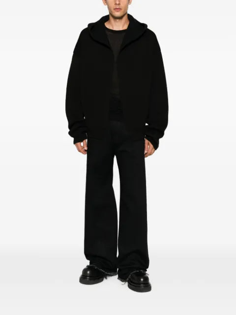 Rick Owens Tower hoodie robe in reversible wool