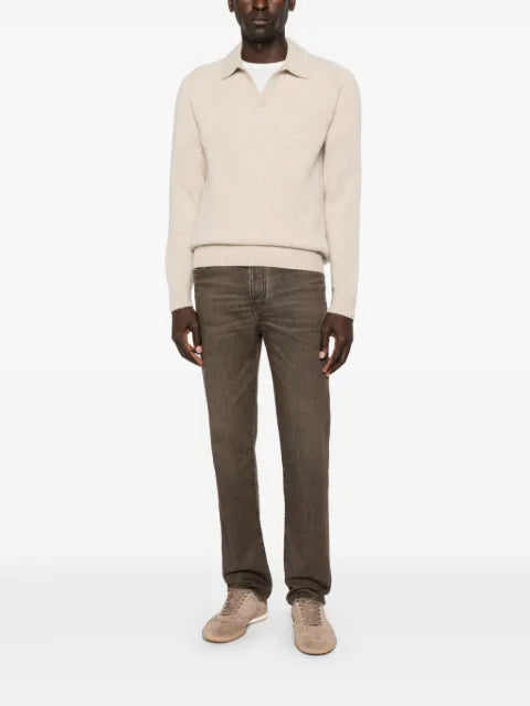 04651 / A TRIP IN A BAG polo-collar sweater